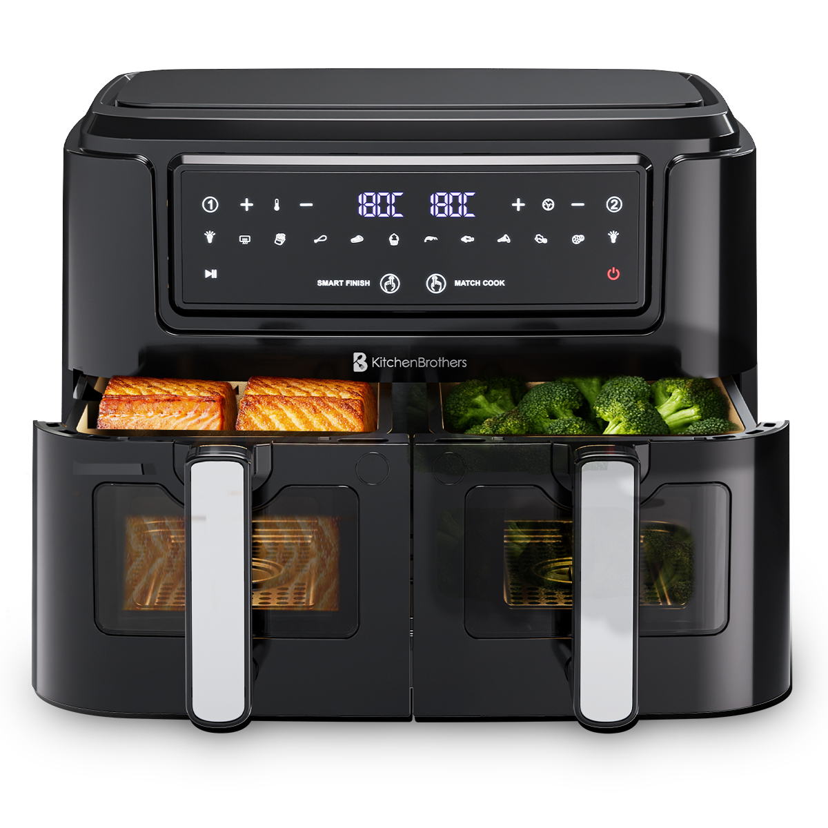 Dubbele Airfryer XXL 9L Zwart