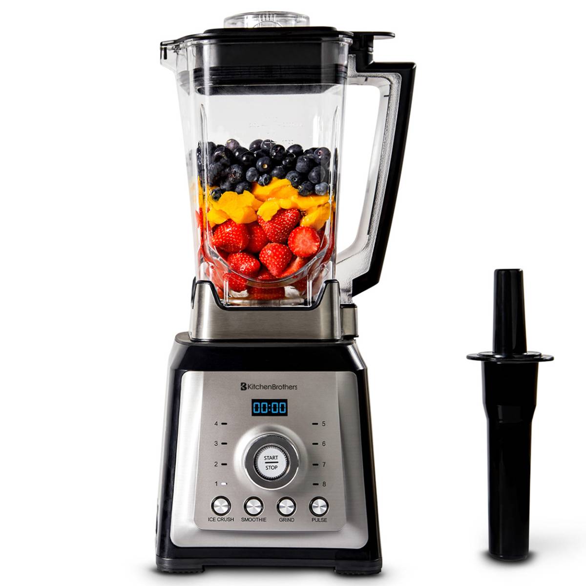 KitchenBrothers Power Blender 2000W 2L 8 Standen