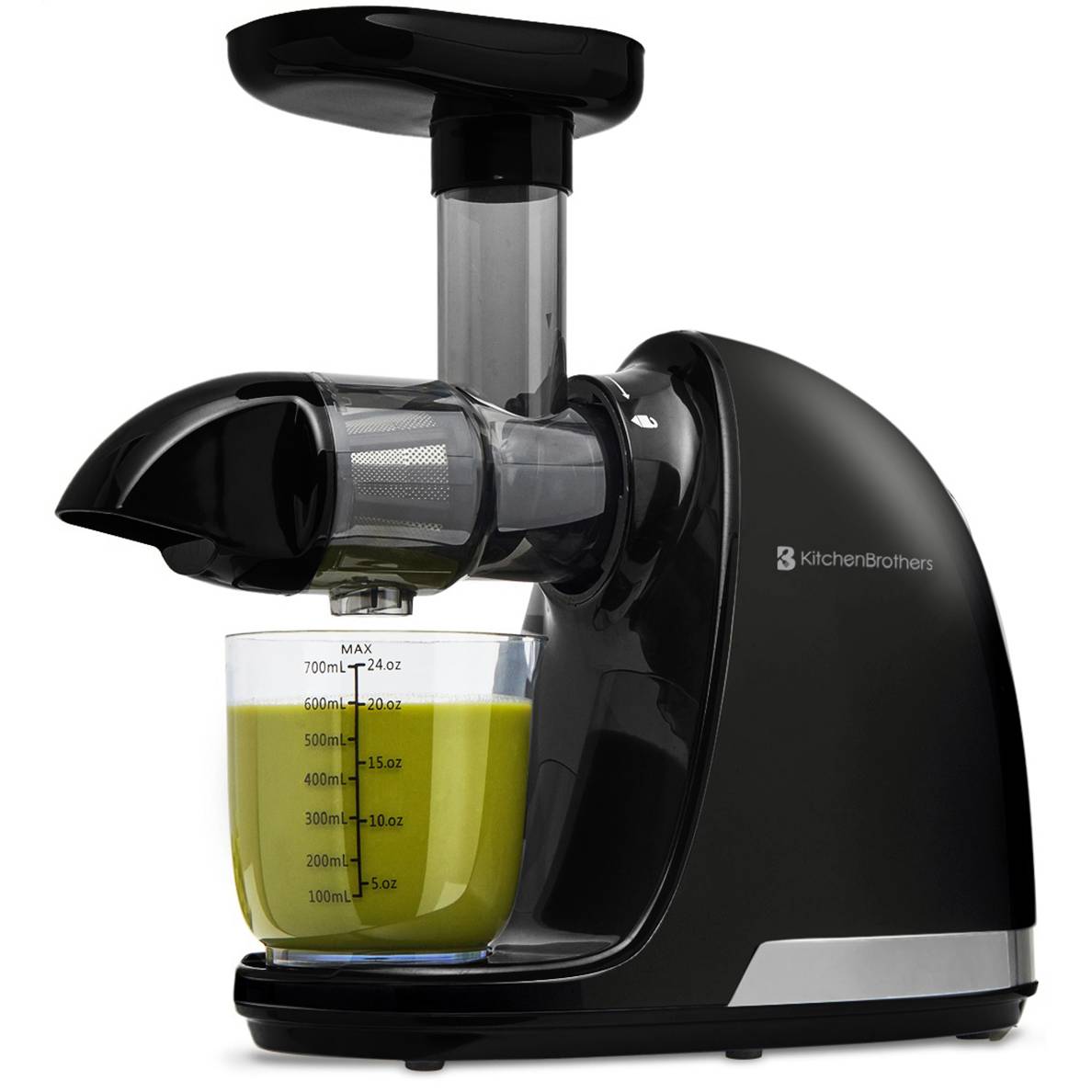 KitchenBrothers Slowjuicer 700ml Groenten/Fruit Zwart