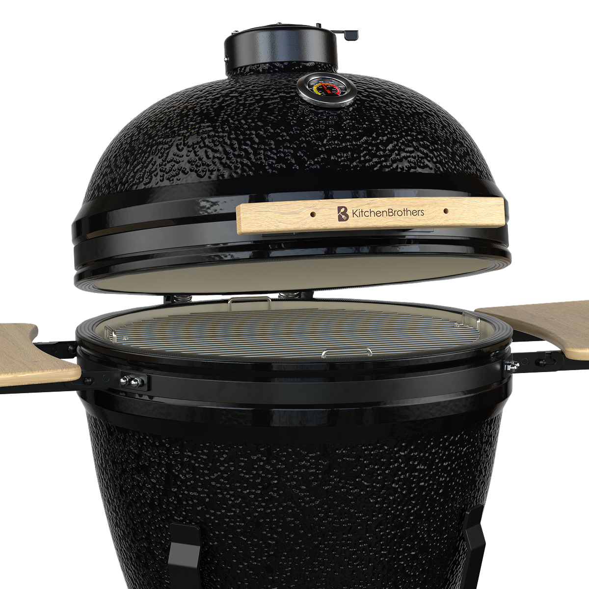grill, kamado, keramiek, zwart, ikraangreep