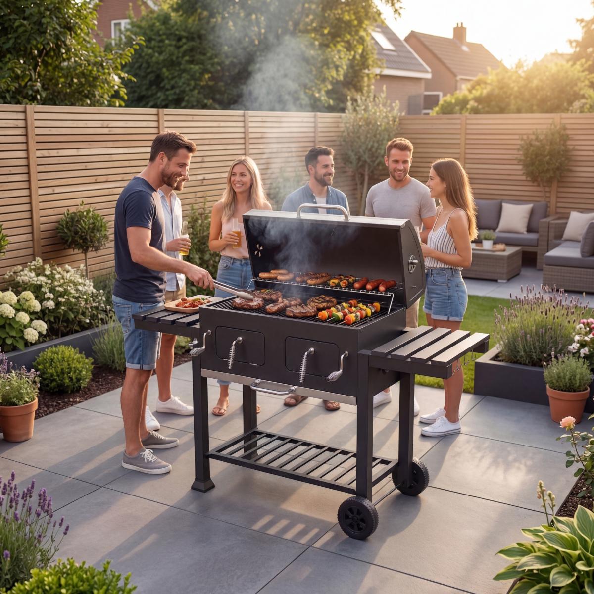 barbecue, grill, outdoor, charcoal, food