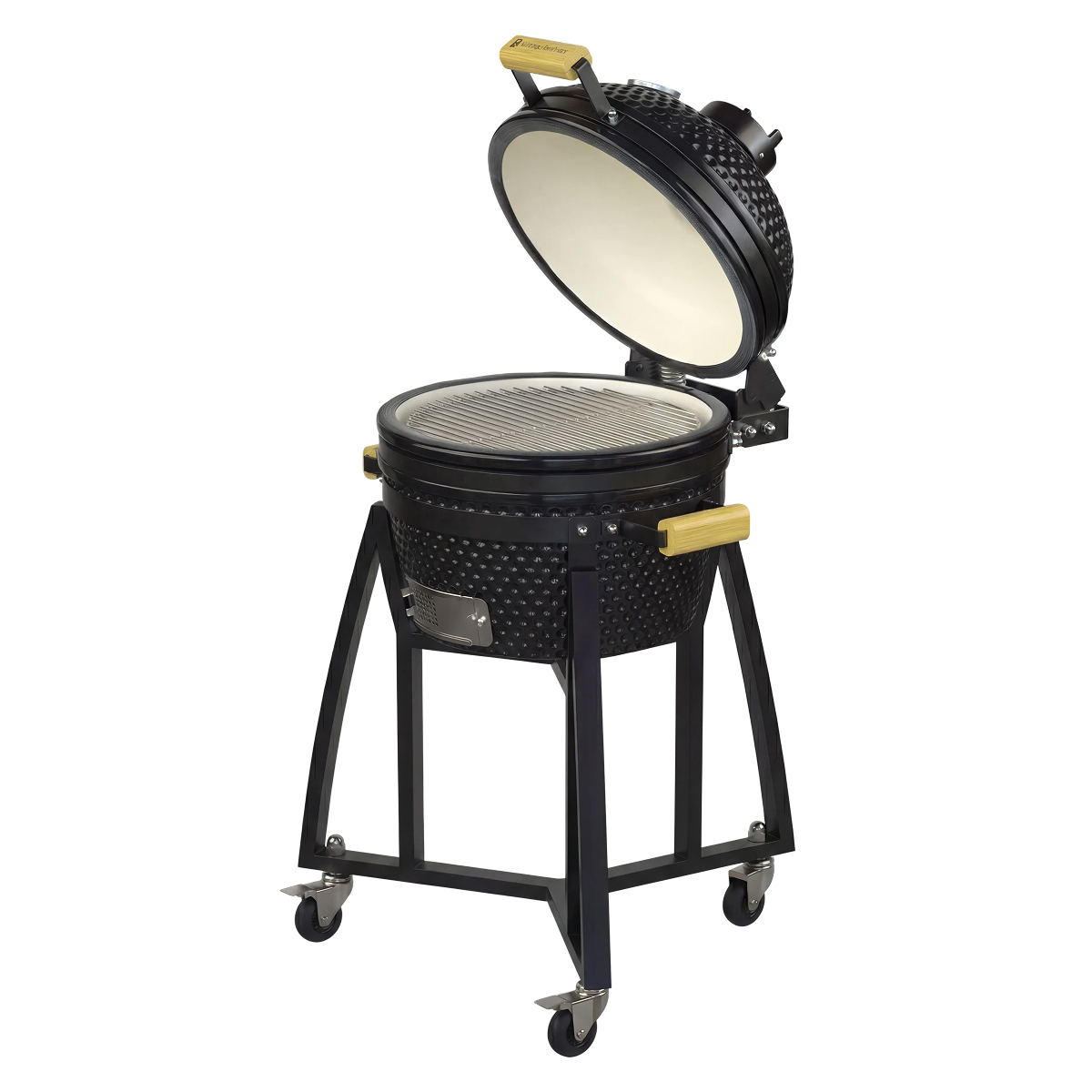 kamado, grill, keramische binnenpan, metaal, wielen