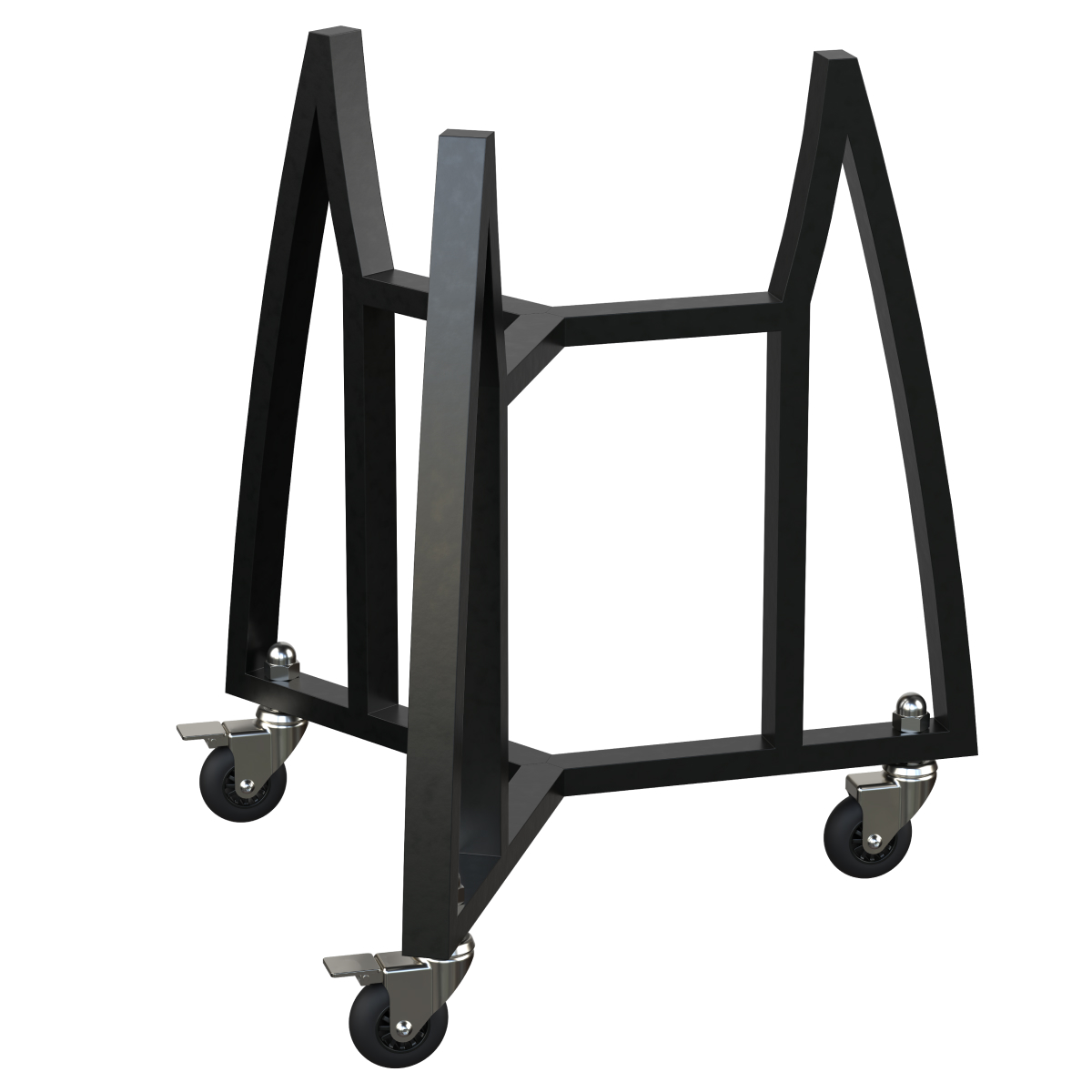 trolley, table frame, metal frame, wheeled base, black finish