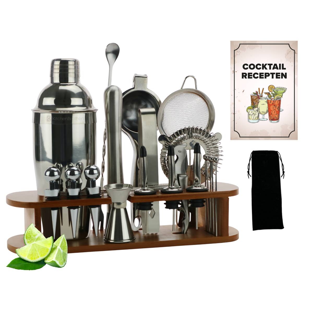 Cocktail Set 25 Delig Bamboe Donker