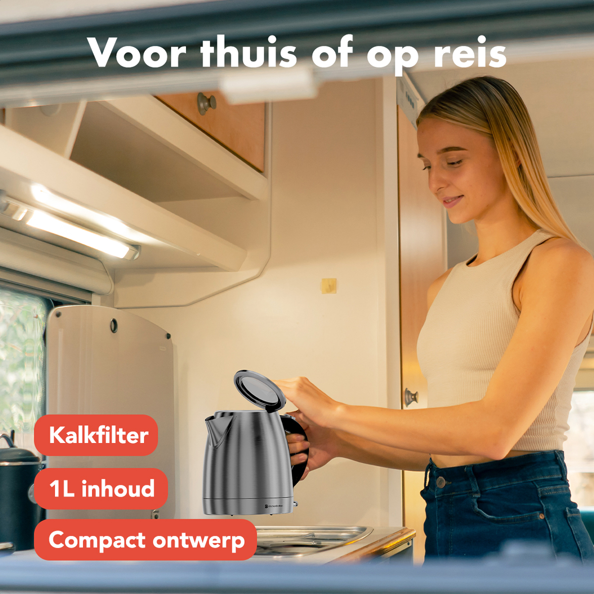 Waterkoker - Elektrisch - 1 Liter - RVS