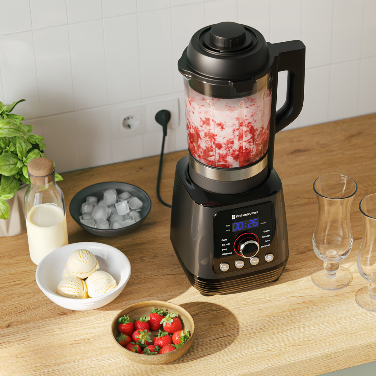 Elektrisch apparaat, Mixer, Ingrediënten mengen, Koken, Melk