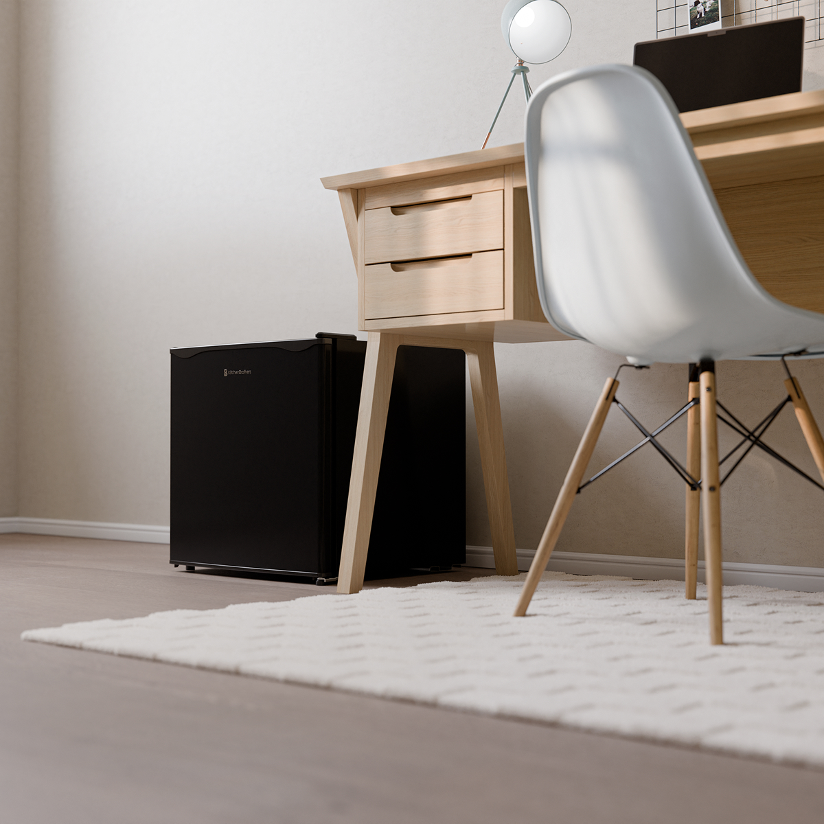 bureau, bureau tafel, ladekast, houten tafel, minicontainer