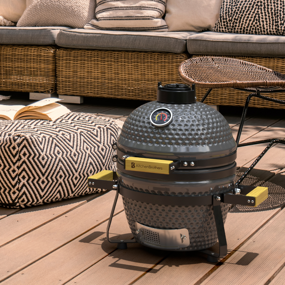 grill, keramische/emet, barbecue, tuin, smoker