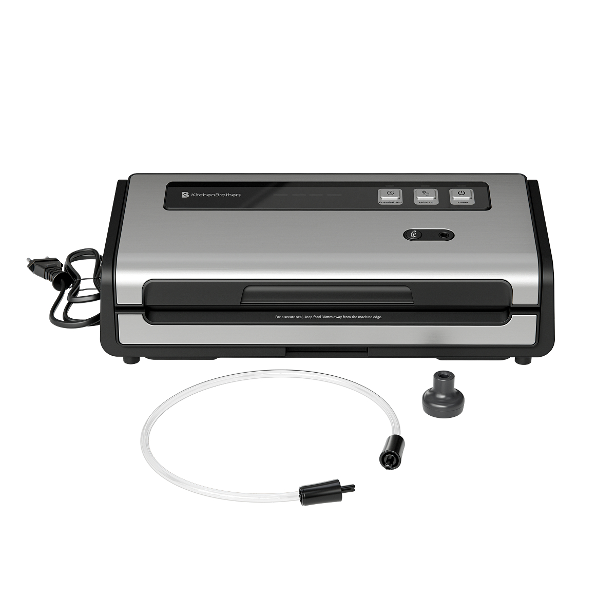 vacuum sealer, food saver, zilver zwart, tredestoon, spuit fittig