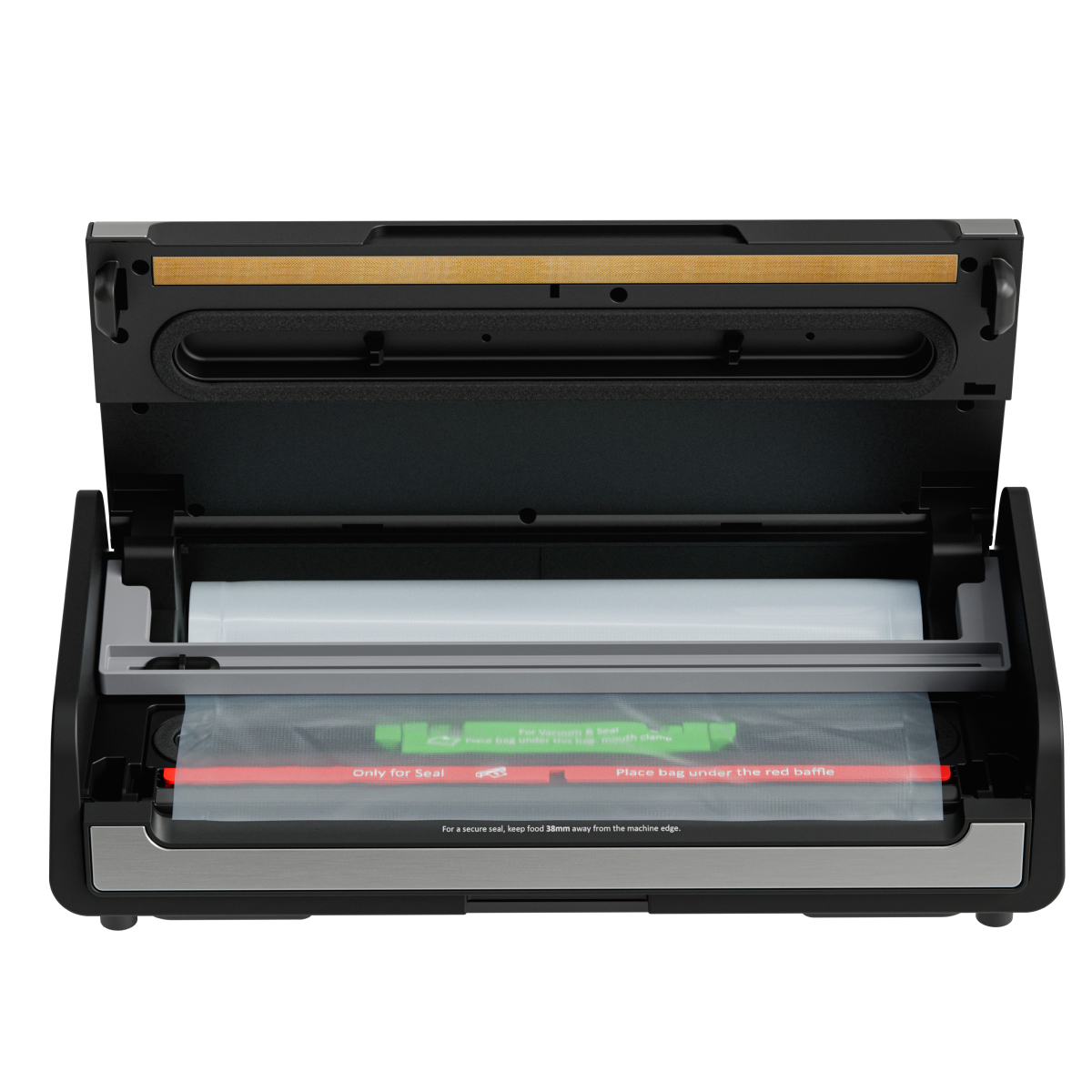 vacuum-sealer, food-sealer, plastic, silver, roller-drawer