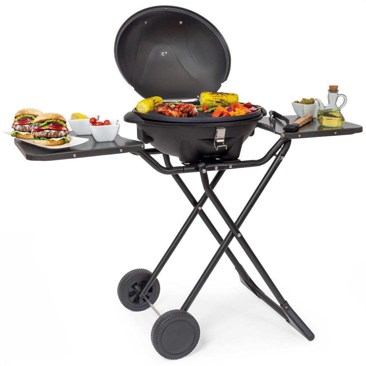 Opvouwbare BBQ 2400W Zwart