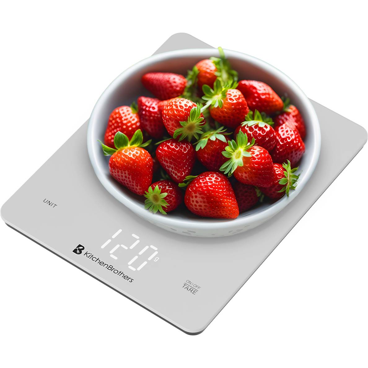 Keukenweegschaal Digitaal 10kg Glas/Wit