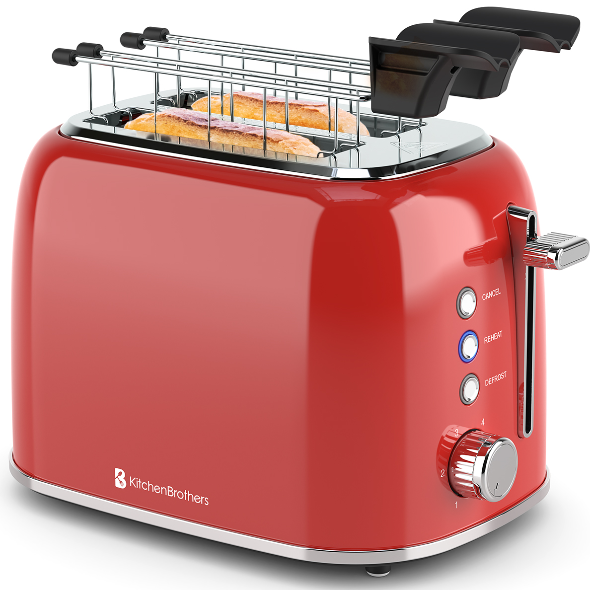 Broodrooster Tostiklemmen 870W Rood