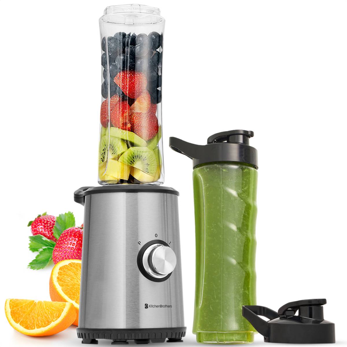 Mini Blender 350W RVS 2 Bekers