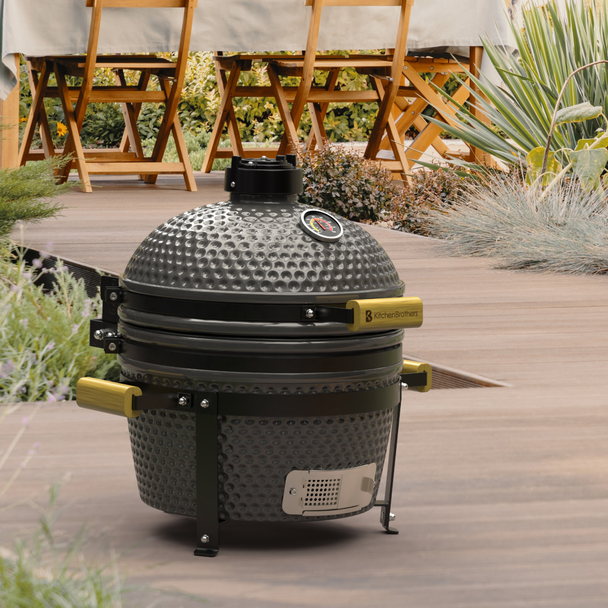 barbecue, kamado, keramisch, grill, tuin